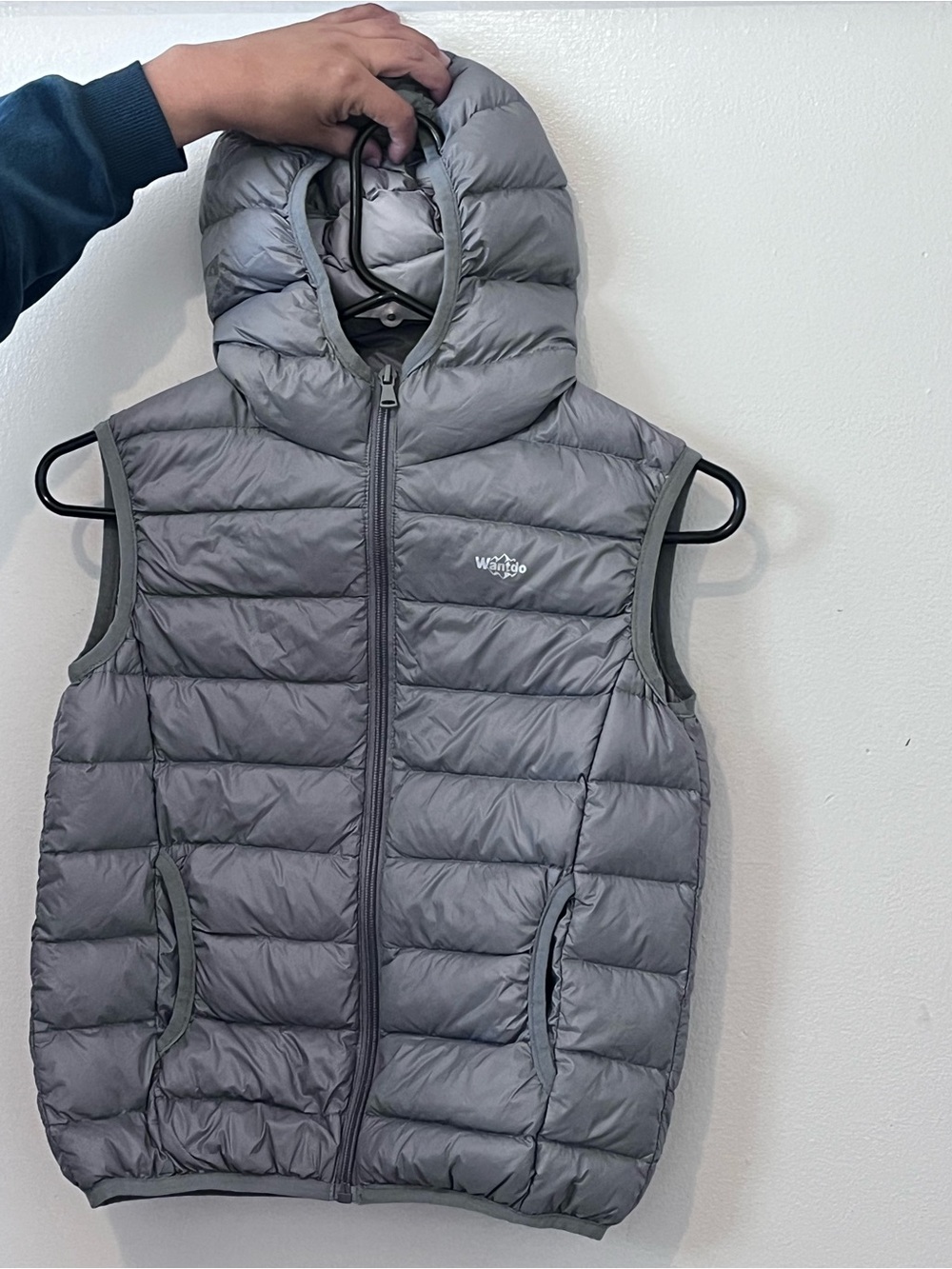 Wantdo Quilted Hooded Puffer Jacket - Light Gray